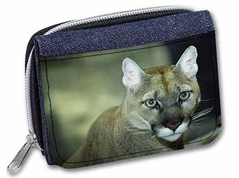 Stunning Big Cat Cougar Unisex Denim Purse Wallet