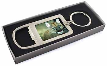 Stunning Big Cat Cougar Chrome Metal Bottle Opener Keyring in Box