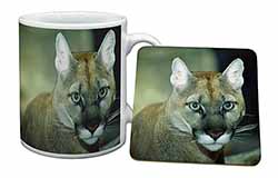 Stunning Big Cat Cougar Mug and Coaster Set