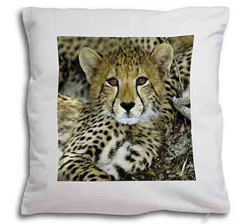 Baby Cheetah Soft White Velvet Feel Scatter Cushion