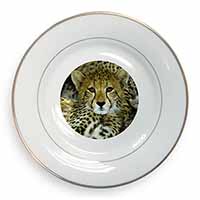 Baby Cheetah Gold Rim Plate Printed Full Colour in Gift Box