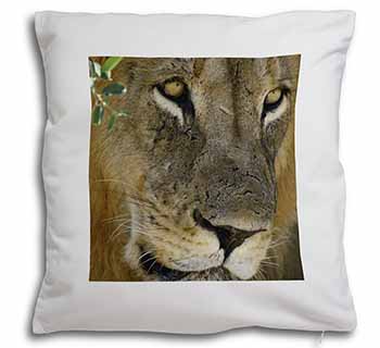 Lions Face Soft White Velvet Feel Scatter Cushion