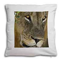 Lions Face Soft White Velvet Feel Scatter Cushion