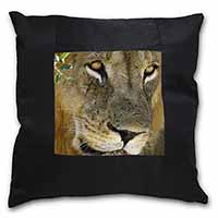 Lions Face Black Satin Feel Scatter Cushion