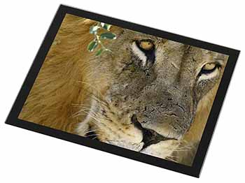 Lions Face Black Rim High Quality Glass Placemat