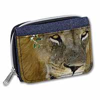 Lions Face Unisex Denim Purse Wallet