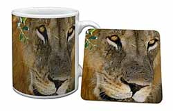 Lions Face Mug and Coaster Set