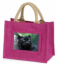 Black Panther Little Girls Small Pink Jute Shopping Bag