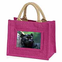 Black Panther Little Girls Small Pink Jute Shopping Bag