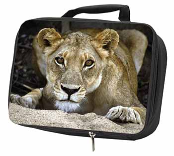 Lioness Black Insulated School Lunch Box/Picnic Bag