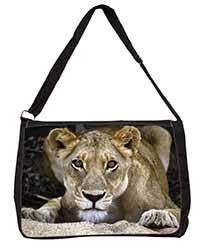 Lioness Large Black Laptop Shoulder Bag School/College