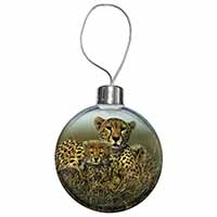 Cheetah and Cubs Christmas Bauble