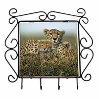 Cheetah and Cubs Wrought Iron Key Holder Hooks