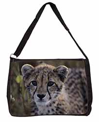 Cheetah Large Black Laptop Shoulder Bag School/College