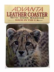 Cheetah Single Leather Photo Coaster