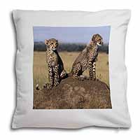 Cheetahs on Watch Soft White Velvet Feel Scatter Cushion