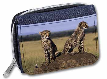 Cheetahs on Watch Unisex Denim Purse Wallet
