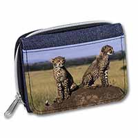 Cheetahs on Watch Unisex Denim Purse Wallet