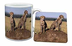 Cheetahs on Watch Mug and Coaster Set