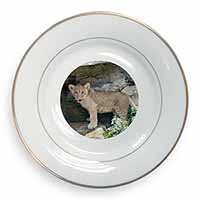 Lion Cub Gold Rim Plate Printed Full Colour in Gift Box