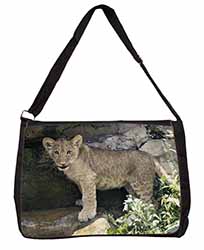 Lion Cub Large Black Laptop Shoulder Bag School/College