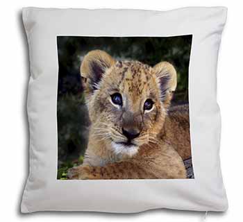 Cute Lion Cub Soft White Velvet Feel Scatter Cushion