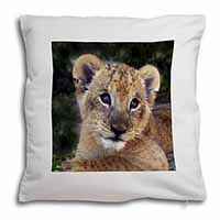 Cute Lion Cub Soft White Velvet Feel Scatter Cushion