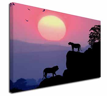African Lions Sunrise Canvas X-Large 30"x20" Wall Art Print