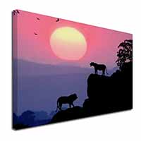 African Lions Sunrise Canvas X-Large 30"x20" Wall Art Print