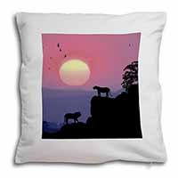 African Lions Sunrise Soft White Velvet Feel Scatter Cushion