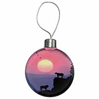 African Lions Sunrise Christmas Bauble