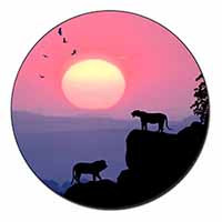 African Lions Sunrise Fridge Magnet Printed Full Colour