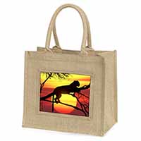 Leopard Natural/Beige Jute Large Shopping Bag