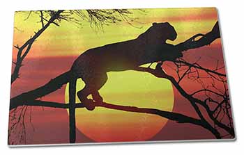 Large Glass Cutting Chopping Board Leopard