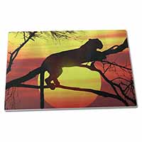 Large Glass Cutting Chopping Board Leopard