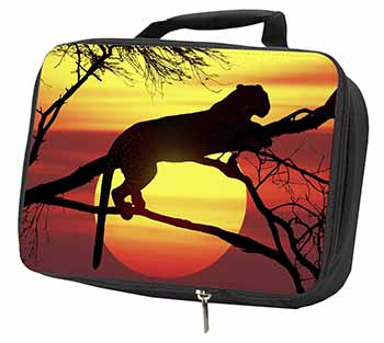 Leopard Black Insulated School Lunch Box/Picnic Bag