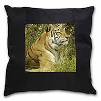 Bengal Tiger Black Satin Feel Scatter Cushion