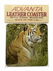 Bengal Tiger Single Leather Photo Coaster