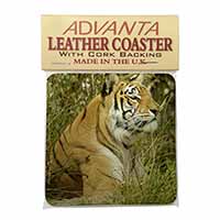 Bengal Tiger Single Leather Photo Coaster, Printed Full Colour  - Advanta Group®