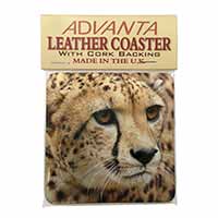 Cheetah Single Leather Photo Coaster