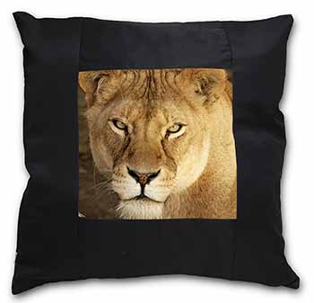 Lioness Black Satin Feel Scatter Cushion