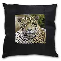 Leopard Black Satin Feel Scatter Cushion