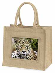 Leopard Natural/Beige Jute Large Shopping Bag