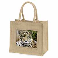 Leopard Natural/Beige Jute Large Shopping Bag