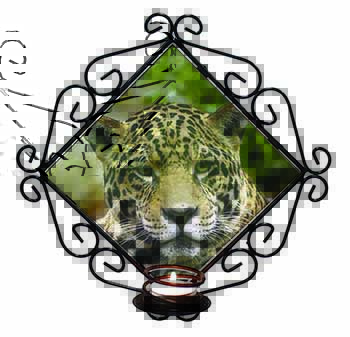 Leopard Wrought Iron Wall Art Candle Holder