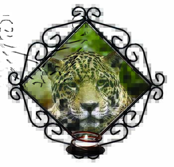 Leopard Wrought Iron Wall Art Candle Holder
