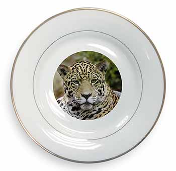 Leopard Gold Rim Plate Printed Full Colour in Gift Box