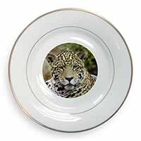 Leopard Gold Rim Plate Printed Full Colour in Gift Box