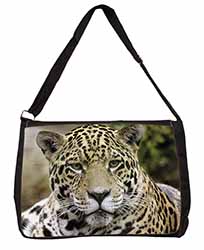 Leopard Large Black Laptop Shoulder Bag School/College