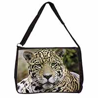 Leopard Large Black Laptop Shoulder Bag School/College